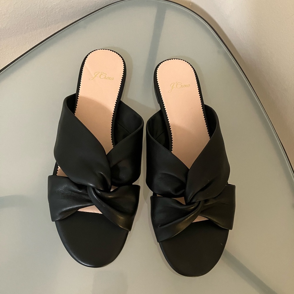 NEW—JCrew knotted leather sandals, size 10